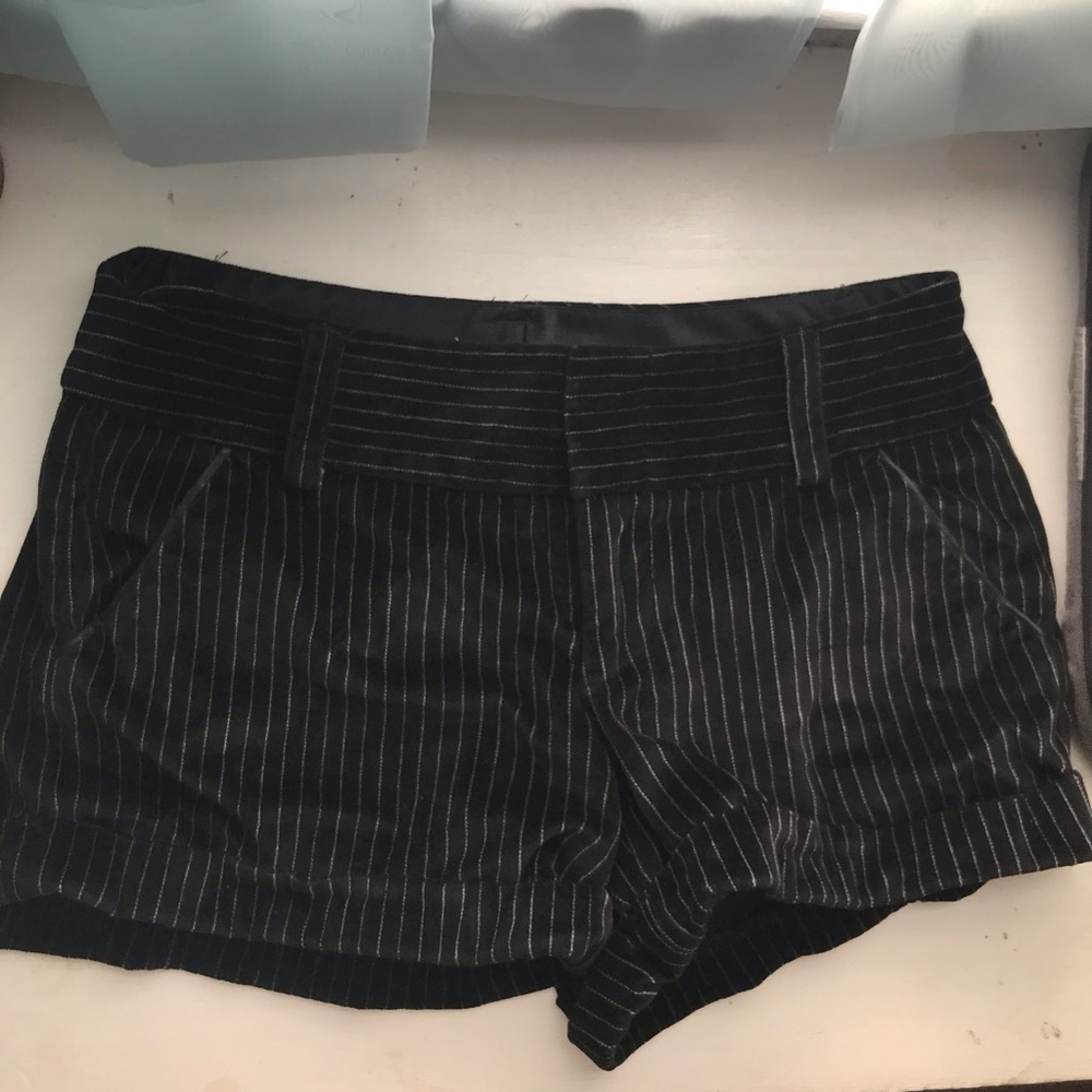 Velvet Pinstripe Shorts